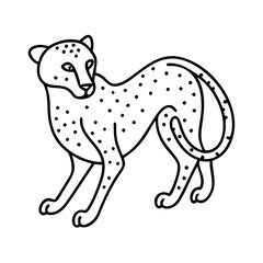A Line Drawing of a Cheetah a Wild Cat of Africa a Spotty Feline Mammal a Big Cat in the Savannah