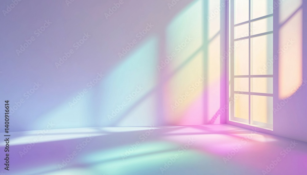 Poster elegant light gray background for showcasing products with play of shadow and light from windows aga