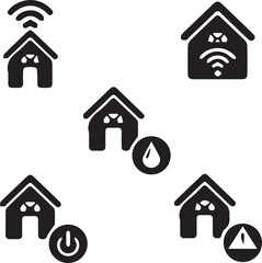 Set of 5 outline icons related to Smart house vector. Linear icon collection. Editable stroke. Vector illustration