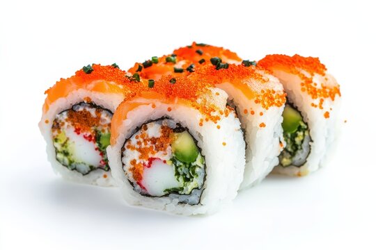 Sushi rolls, side view, close up - Powered by Adobe