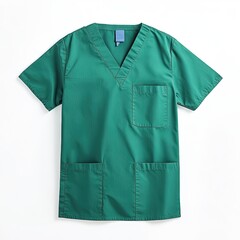 Green scrub top, v-neck