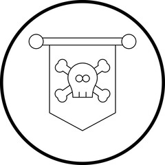 Pirate Flag II icon single vector illustration