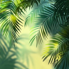 Obraz premium Lush Tropical Leaves with Soft Sunlight