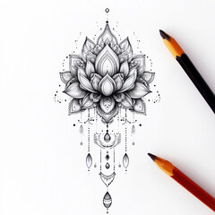 hand drawn vector illustration of an abstract flower