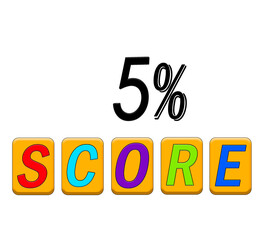 Five percent score sign 