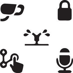 Set of 5 outline icons related to Smart house vector. Linear icon collection. Editable stroke. Vector illustration