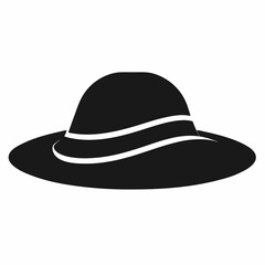 summer hat icon silhouette vector illustration