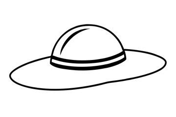 summer hat silhouette vector illustration
