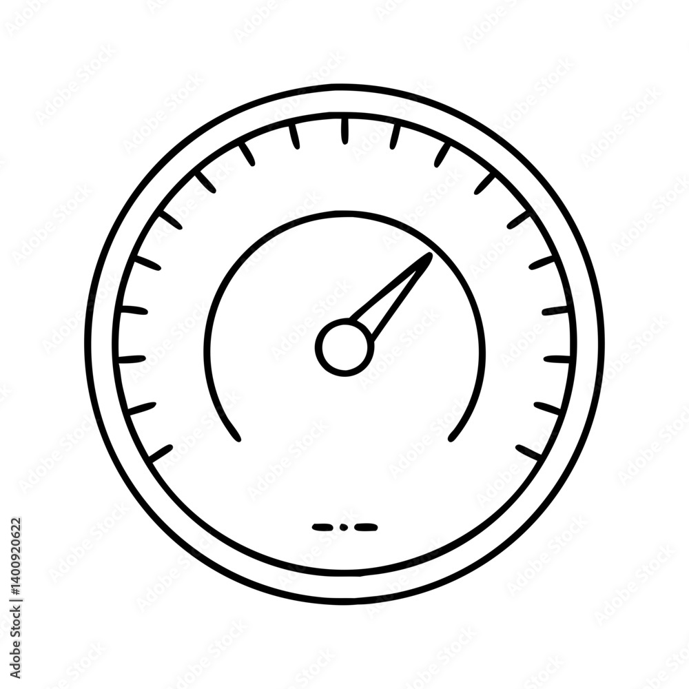 Poster simple line drawing of a speedometer gauge showing moderate speed