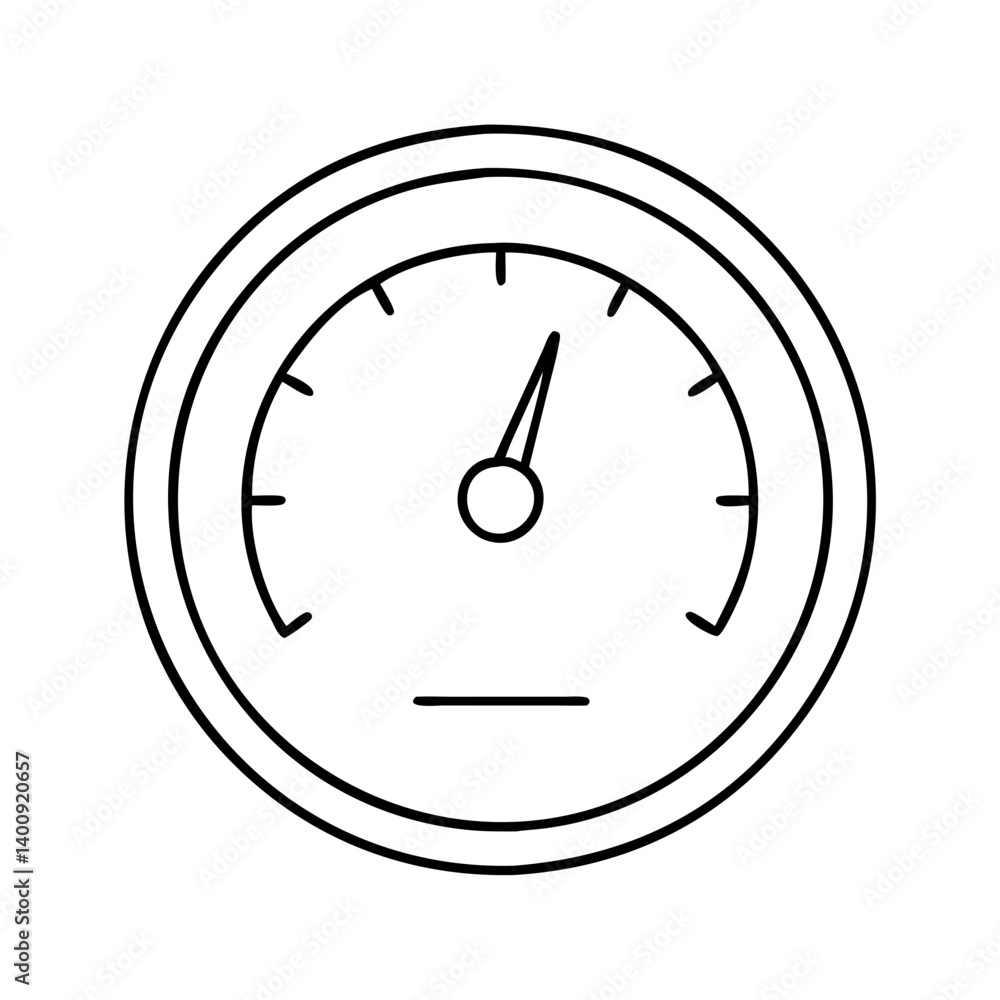 Poster simple line drawing of a speedometer gauge showing moderate speed