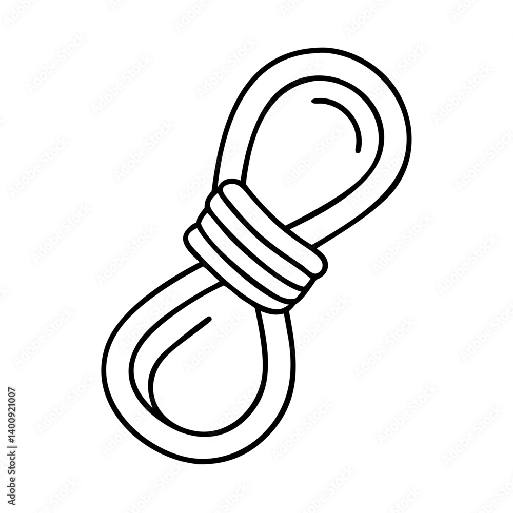 Poster a simple line drawing of a rope with a knot tied in it