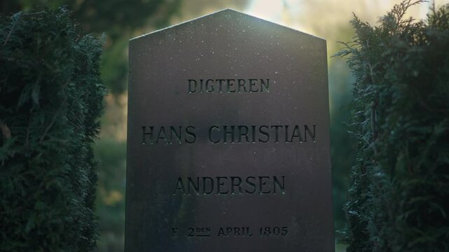 The grave of Hans Christian Andersen, the world-renowned Danish writer and poet from the 19th century. 