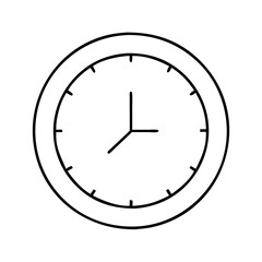 Simple Line Drawing of a Classic Analog Clock Showing the Time