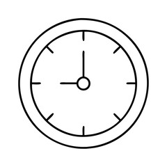 Simple Black and White Outline Clock Face Design Illustration Time Management Schedule Concept