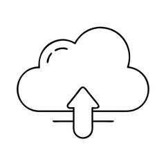 Cloud Uploading Data Storage Network Transfer Technology Icon Illustration