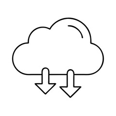 Cloud Computing Data Download Icon Illustration Graphic Design