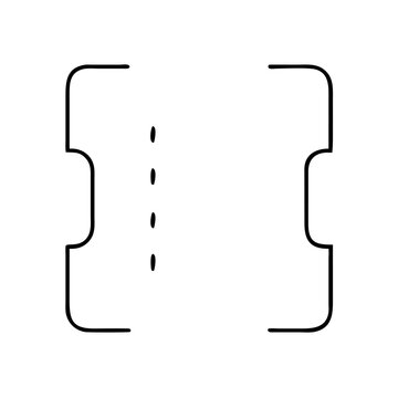 recommend clip art: Simple Line Drawing of a Perforated Ticket Stub or Coupon