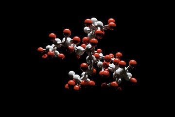 A chain of amino acids forming a protein molecule, capturing the molecular structure and biological intricacy in a science-based visual.