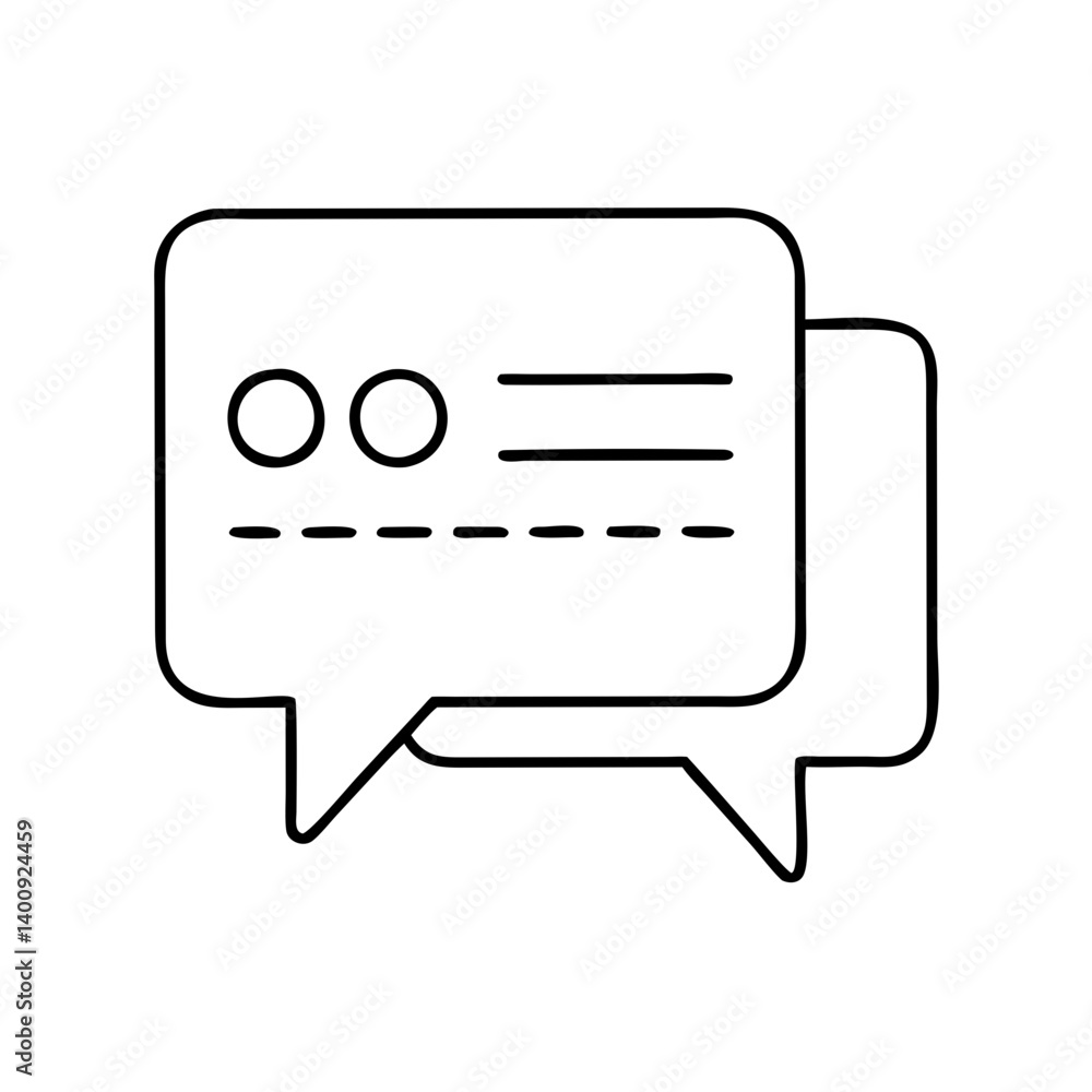 Poster communication bubbles online messaging chat interface graphic design element vector illustration