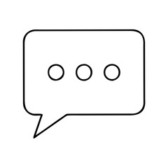 Simple Black Outline Speech Bubble with Three Dots Representing a Message or Communication