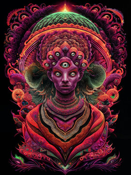 psychedelic god statue