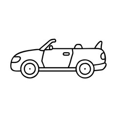 A Simple Line Drawing of a Convertible Sports Car Illustration