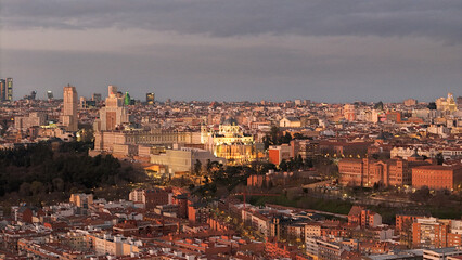 Fototapeta premium Panoramic Night View of Madrid