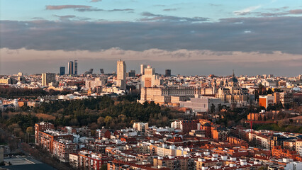 Fototapeta premium Madrid Aerial Sunset
