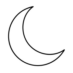 Simple Line Drawing of a Crescent Moon in the Night Sky