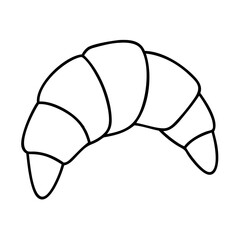 Simple Line Drawing of a Delicious Golden Brown Croissant Pastry