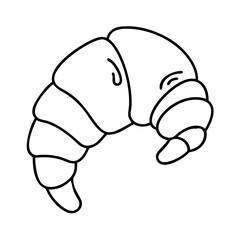 A Simple Line Drawing of a Delicious Golden Brown Croissant Pastry
