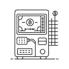 Bitcoin ATM Cryptocurrency Exchange Machine Digital Currency Transaction Kiosk Financial Technology Device