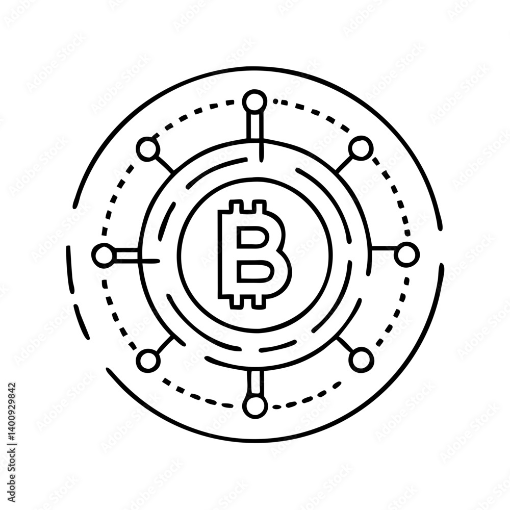 Aufkleber bitcoin network decentralized cryptocurrency digital currency blockchain technology financial innova