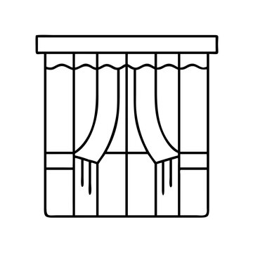 recommend clip art: Line drawing of a gazebo with curtains and a roof