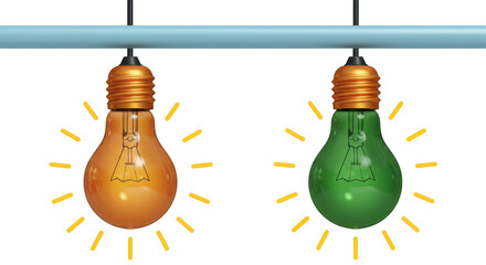 Isolated Two Light Bulbs