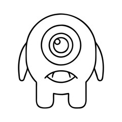 Cute One Eyed Cartoon Monster Character Design Illustration