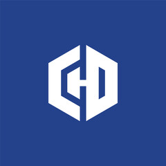 letter CH hexagon concept logo design vector template