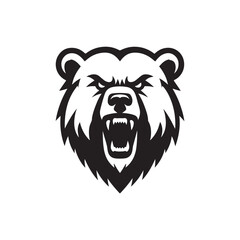 polar bear silhouette vector logo design