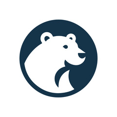 polar bear silhouette vector logo design