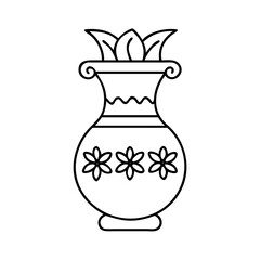 Elegant Ornate Vase with Floral Design and Leaf Accents A Decorative Pottery Vessel