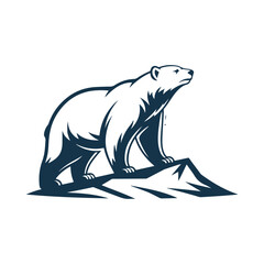 polar bear silhouette vector logo design