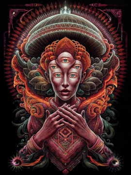 multi eyed  god statue
