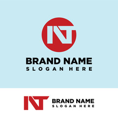 letter NT concept logo design vector template
