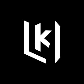 LKI letter logo design on black background.