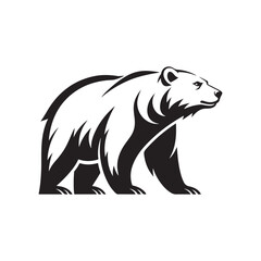 polar bear silhouette vector logo design