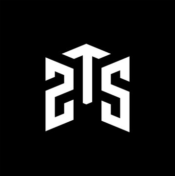 STS letter logo design on black background.