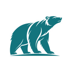 polar bear silhouette vector logo design