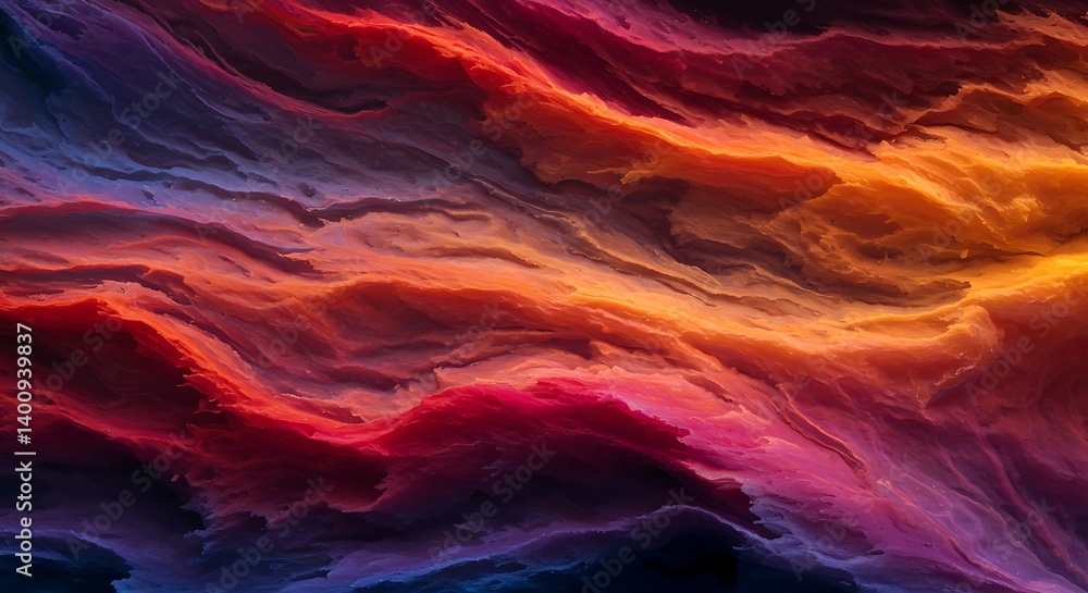 Aufkleber abstract waves of color create a visually striking and dynamic composition, blending hues of purple,