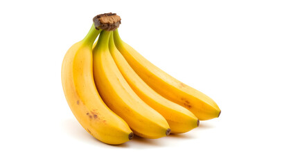 a bunch of unripe bananas with white background