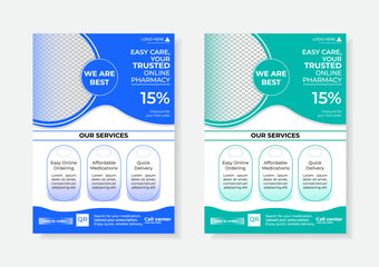 Modern medical Healthcare Flyer Design Template, Health medical flyer, Healthcare cover a4 template, Corporate healthcare and medical flyer or poster design Print